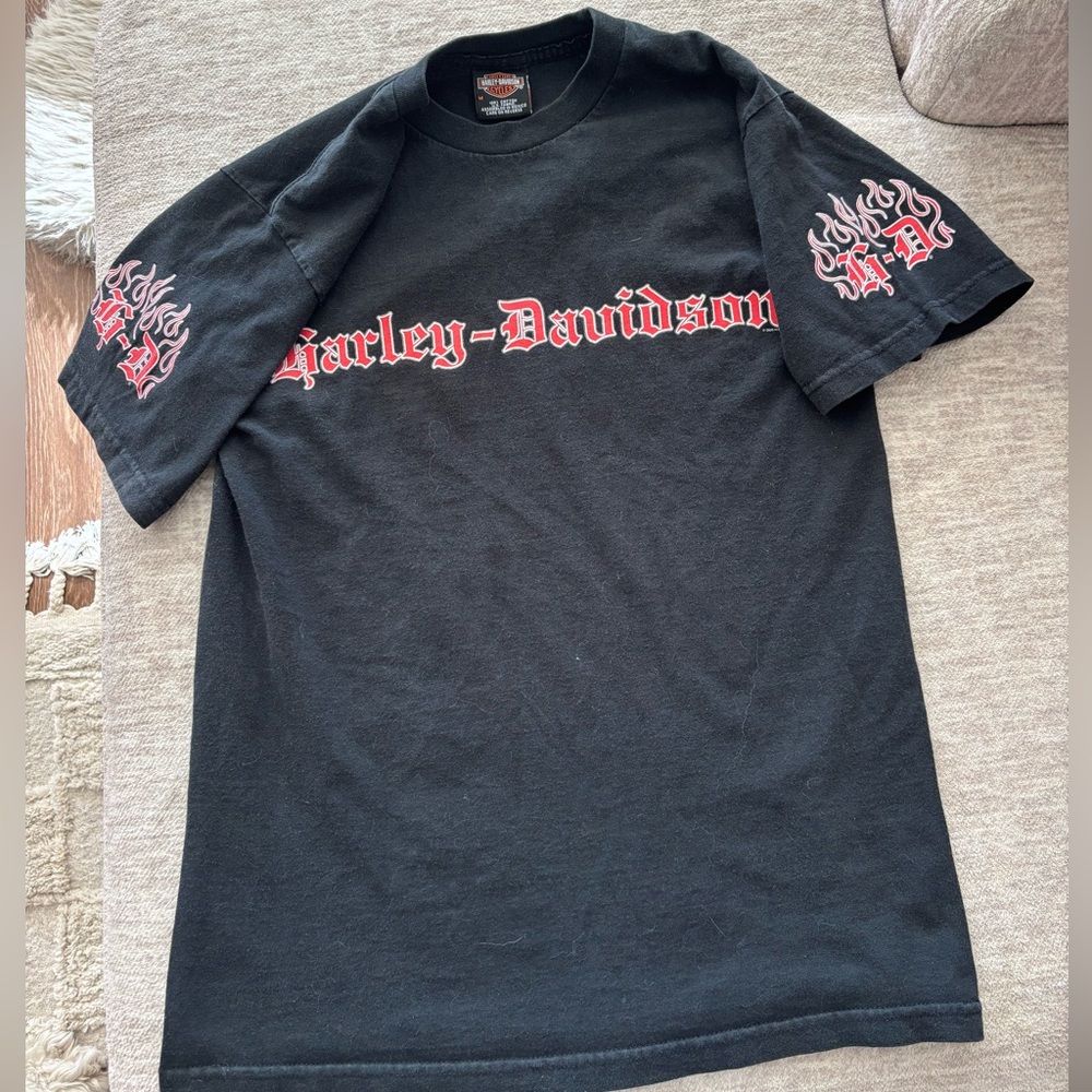 Harley-Davidson Black and Red Short Sleeve Tee